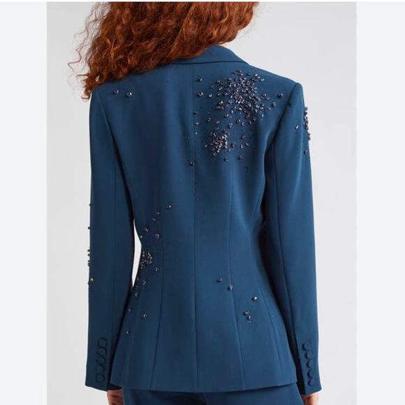 $695 Cinq á Sept Cheyenne Rhinestone Embellished Blazer - Picture 2 of 15